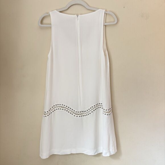 RAMY BROOK Ivory White Shift Laced Up Detail Dress Size 6 Bride Cocktail - Picture 3 of 10
